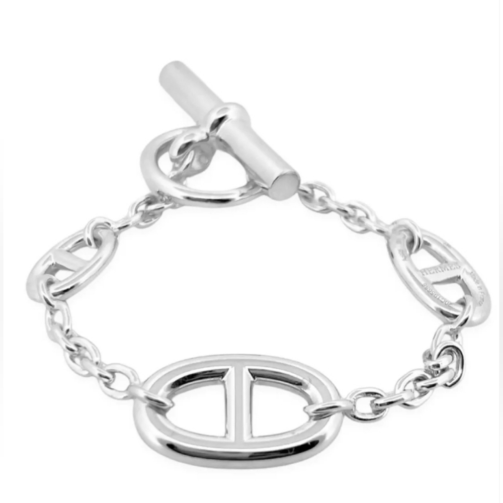 Hermes 2023 Sterling Silver Farandole Multi Chaine D'Ancre Bracelet 6.5 Inches